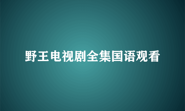 野王电视剧全集国语观看