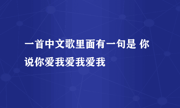 一首中文歌里面有一句是 你说你爱我爱我爱我