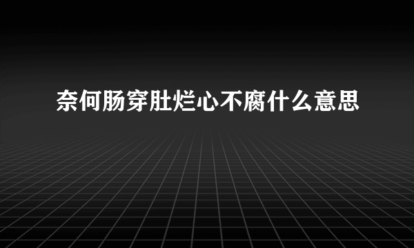 奈何肠穿肚烂心不腐什么意思