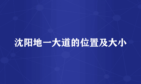 沈阳地一大道的位置及大小