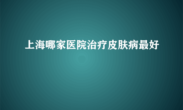 上海哪家医院治疗皮肤病最好