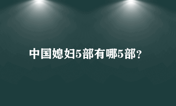 中国媳妇5部有哪5部？