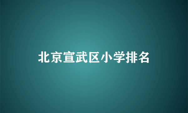 北京宣武区小学排名