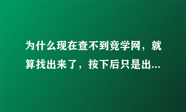 为什么现在查不到竞学网，就算找出来了，按下后只是出现一些图片，和那个网站一点关系也没有？