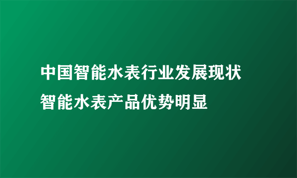 中国智能水表行业发展现状 智能水表产品优势明显