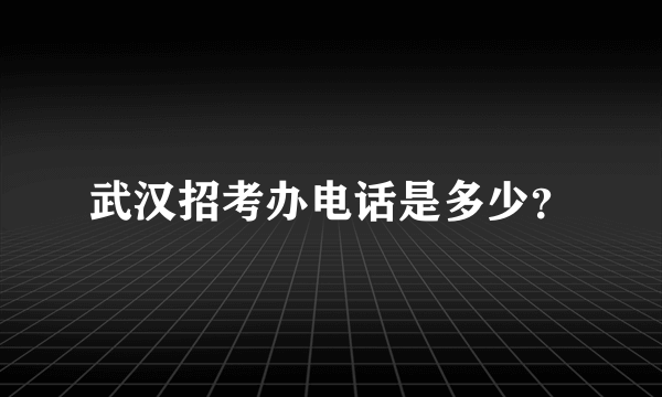 武汉招考办电话是多少？