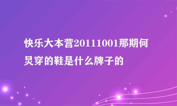 快乐大本营20111001那期何炅穿的鞋是什么牌子的