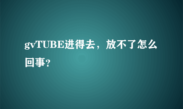 gvTUBE进得去，放不了怎么回事？