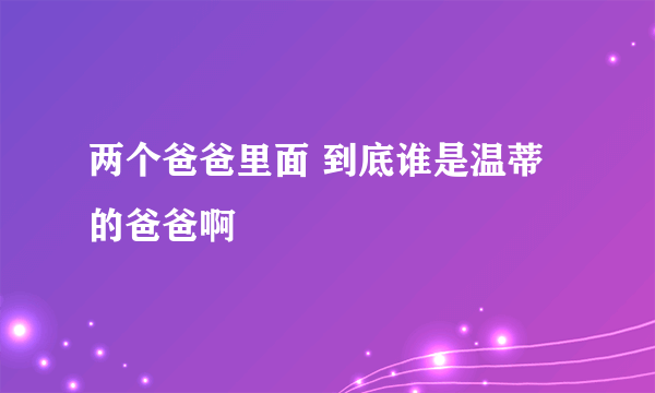 两个爸爸里面 到底谁是温蒂的爸爸啊