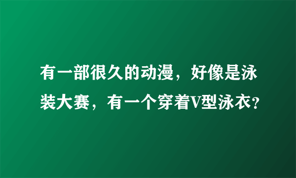 有一部很久的动漫，好像是泳装大赛，有一个穿着V型泳衣？