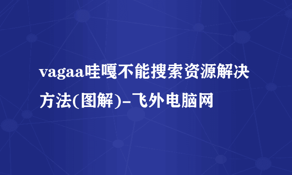 vagaa哇嘎不能搜索资源解决方法(图解)-飞外电脑网