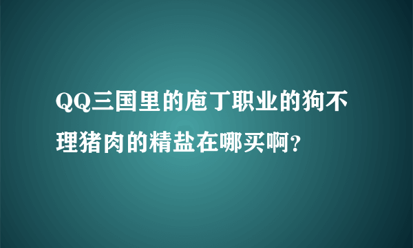 QQ三国里的庖丁职业的狗不理猪肉的精盐在哪买啊？