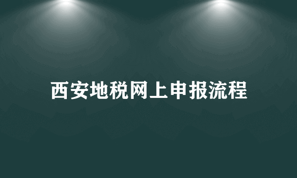 西安地税网上申报流程