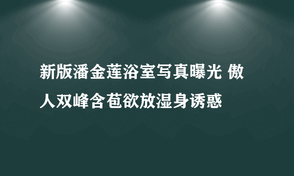 新版潘金莲浴室写真曝光 傲人双峰含苞欲放湿身诱惑