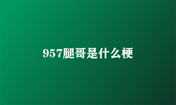 957腿哥是什么梗