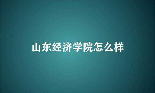 山东经济学院怎么样