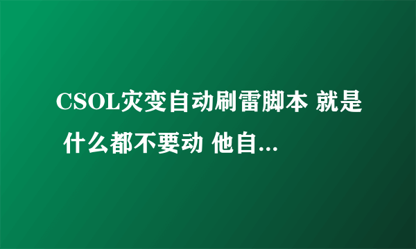 CSOL灾变自动刷雷脚本 就是 什么都不要动 他自己刷雷的那种