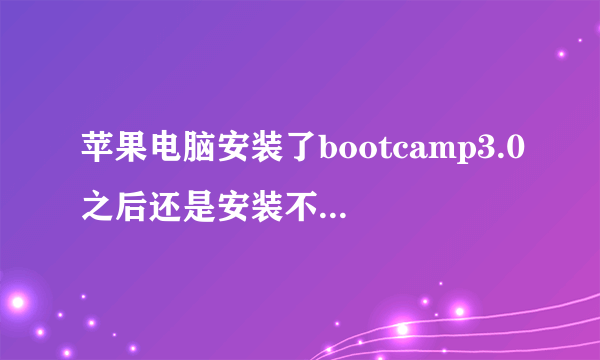 苹果电脑安装了bootcamp3.0之后还是安装不了bootcamp3.1怎么处理?