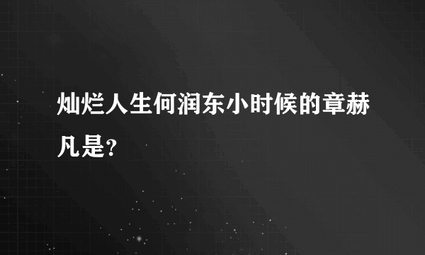 灿烂人生何润东小时候的章赫凡是？