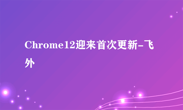 Chrome12迎来首次更新-飞外