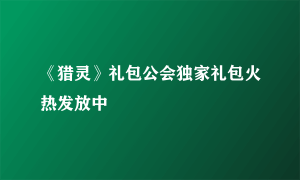 《猎灵》礼包公会独家礼包火热发放中