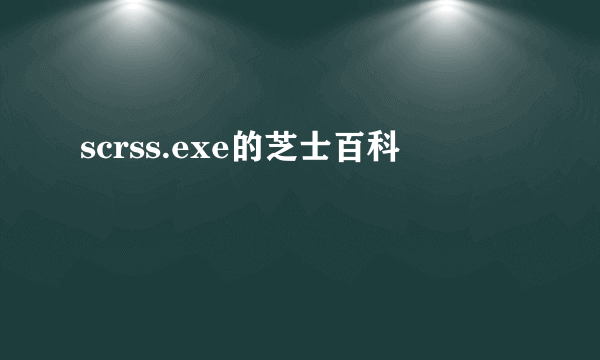 scrss.exe的芝士百科