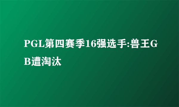 PGL第四赛季16强选手:兽王GB遭淘汰