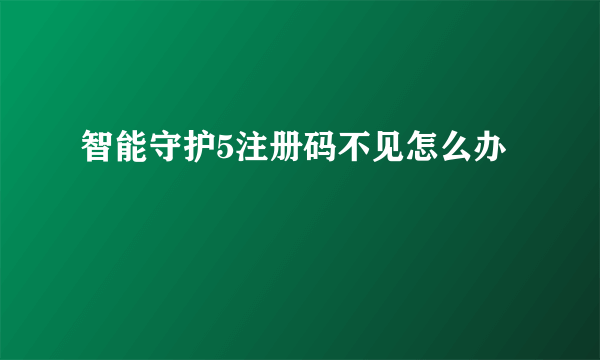 智能守护5注册码不见怎么办