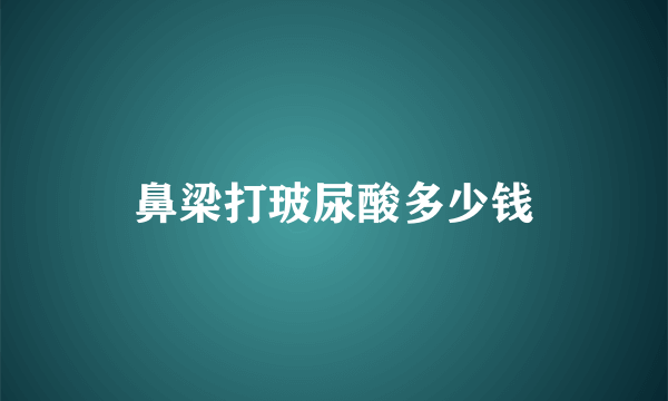 鼻梁打玻尿酸多少钱