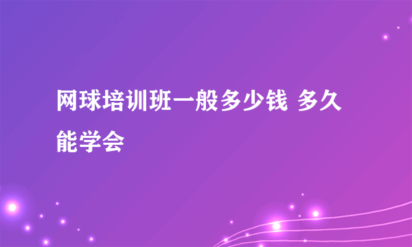 网球培训班一般多少钱 多久能学会