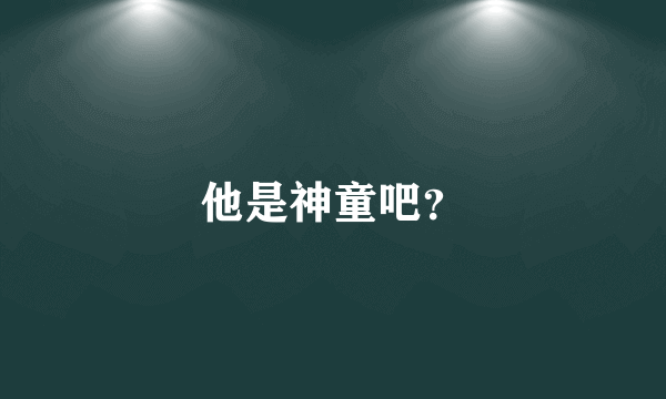 他是神童吧？