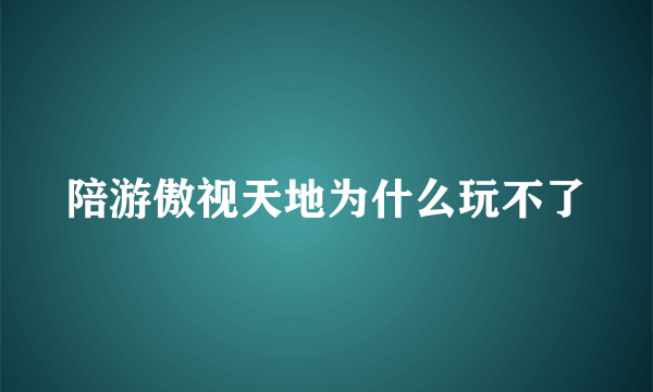 陪游傲视天地为什么玩不了