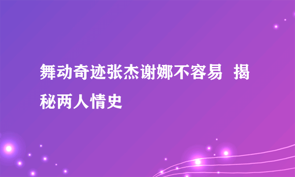 舞动奇迹张杰谢娜不容易  揭秘两人情史