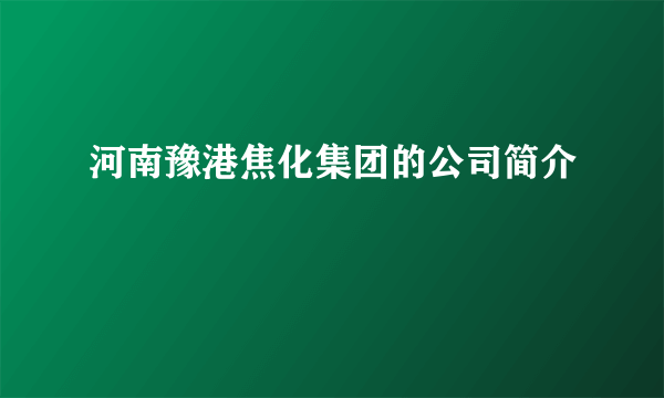 河南豫港焦化集团的公司简介