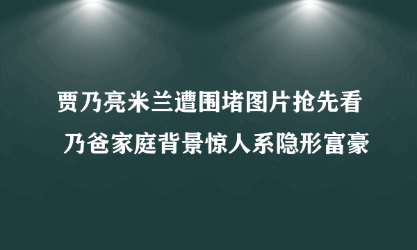 贾乃亮米兰遭围堵图片抢先看 乃爸家庭背景惊人系隐形富豪