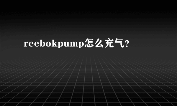 reebokpump怎么充气？