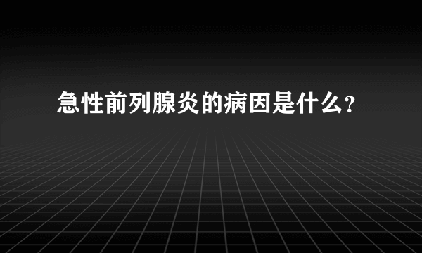 急性前列腺炎的病因是什么？