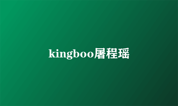 kingboo屠程瑶