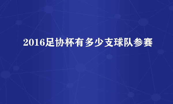 2016足协杯有多少支球队参赛