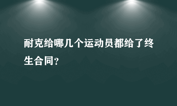 耐克给哪几个运动员都给了终生合同？