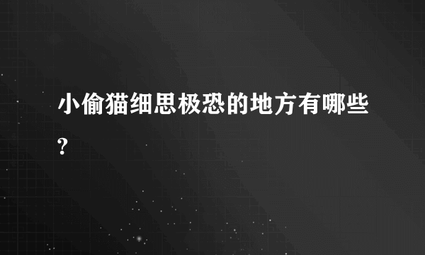 小偷猫细思极恐的地方有哪些?