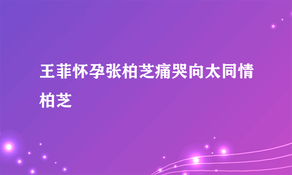 王菲怀孕张柏芝痛哭向太同情柏芝