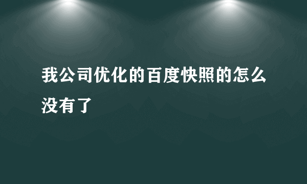 我公司优化的百度快照的怎么没有了