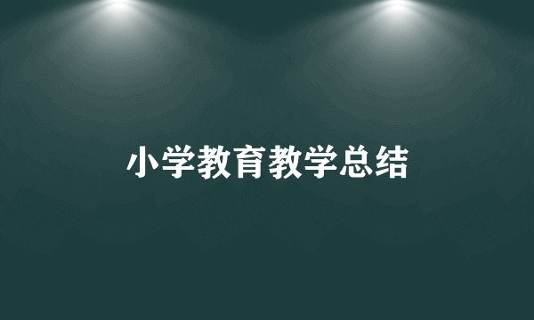 小学教育教学总结