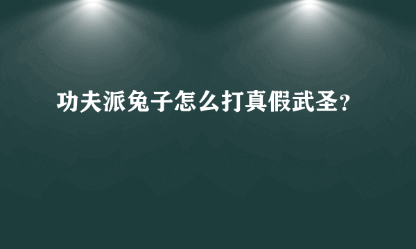 功夫派兔子怎么打真假武圣？