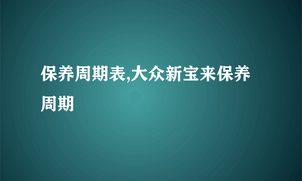 保养周期表,大众新宝来保养周期