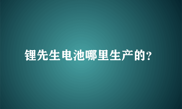 锂先生电池哪里生产的？