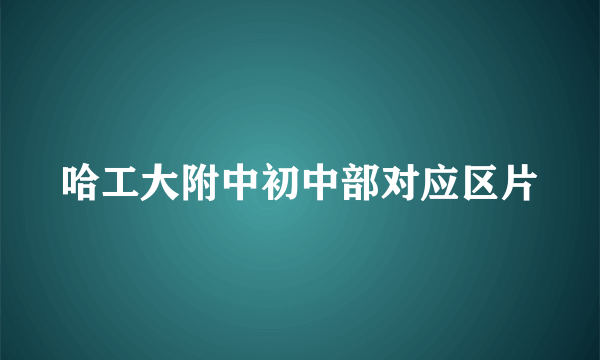 哈工大附中初中部对应区片