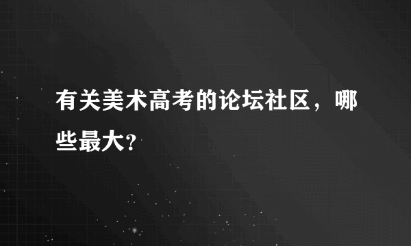 有关美术高考的论坛社区，哪些最大？