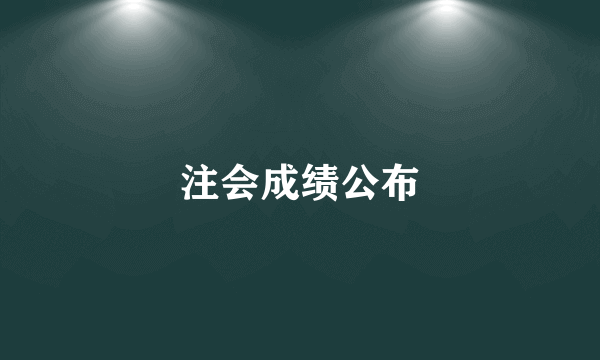 注会成绩公布